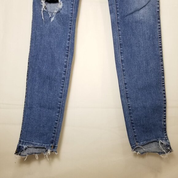 Madewell Taller Curvy High-Rise Skinny Jeans Blue sz 27TL Drop Step Hem Edition - Picture 4 of 9